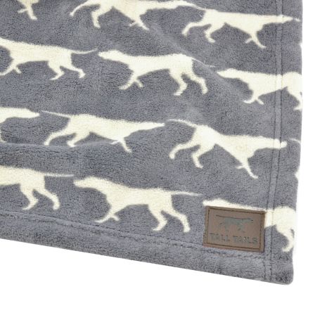 Tall Tails Grey Icon Blanket Fleece 30x40