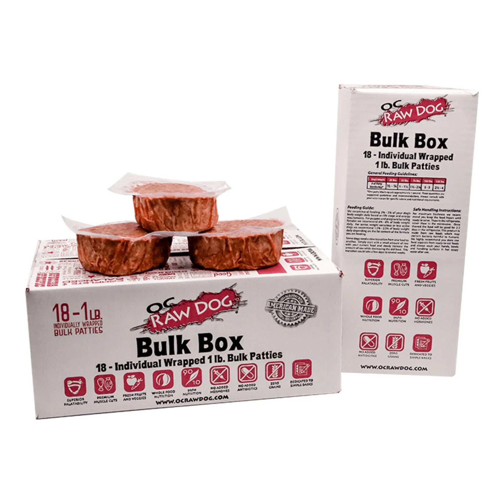OC Raw Beef & Produce ~ Patties 18 LB BULK