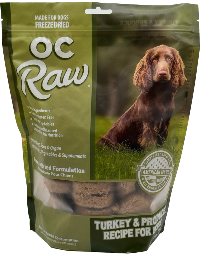 OC Raw Freeze Dried Sliders Dog Food | Turkey & Produce 14 oz