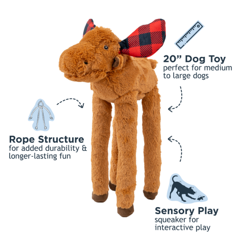 Moose Rope Body Dog Toy