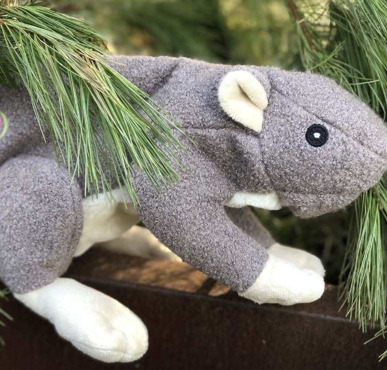 HuggleHounds Big Feller Durable Plush Squirrel Squeaky Dog Toy